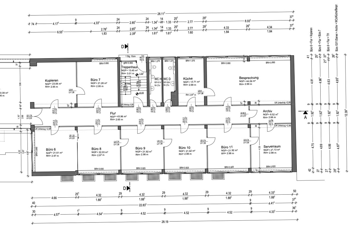 Grundriss Büroetage