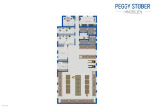 Grundriss Halle und Büro