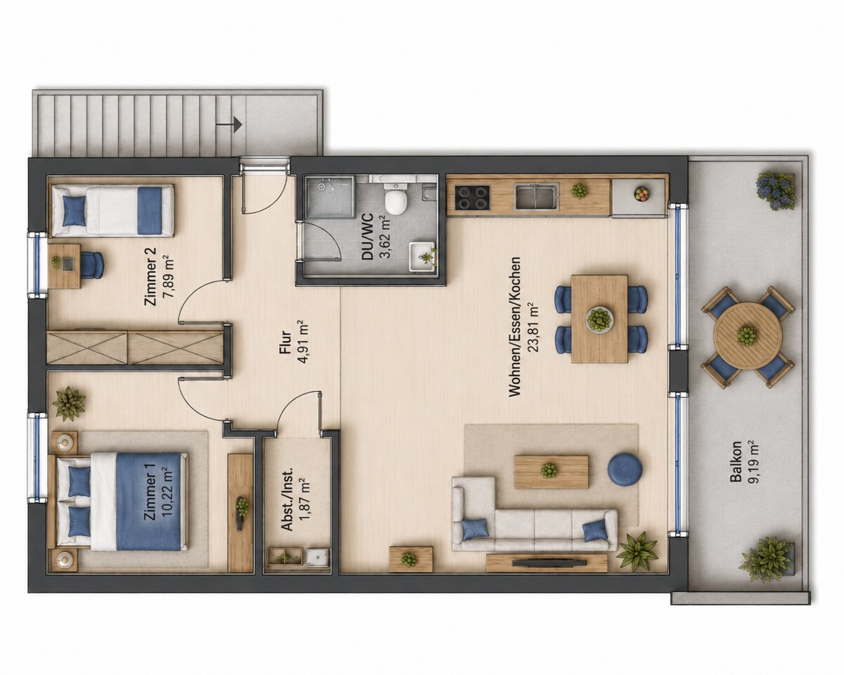 Penthouse über Garagen